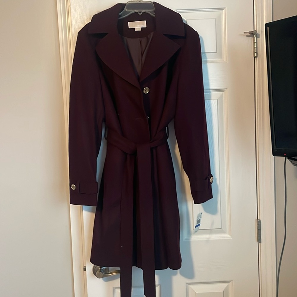 Michael Kors Trench Coat - Burgundy